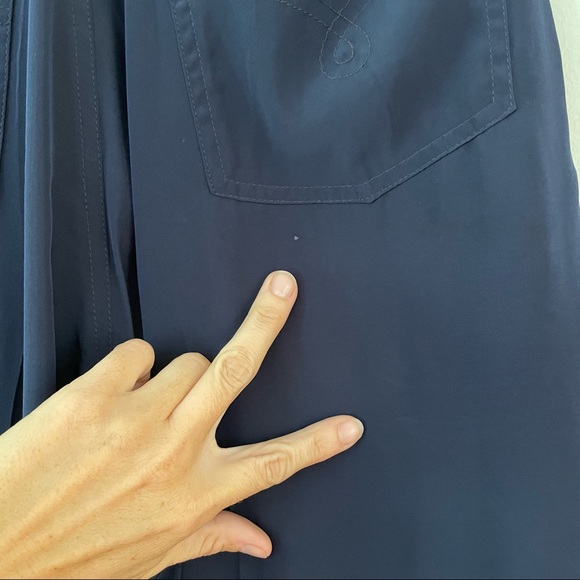 Vintage MOSCHINO Jeans Pants Trousers, Wide Leg, Navy Blue Italy, High Waist 10 - Picture 8 of 8